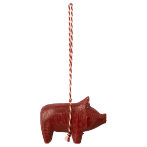 Træ ornament, gris - rød fra Maileg