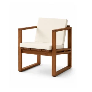 BK11 udendørs loungestol, olieret teak inkl. hynde fra Carl Hansen & Søn