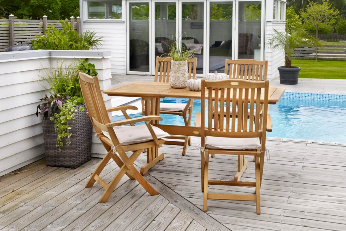 Cornelia teak bord med udtræk 110 - 150 cm - Billede 3