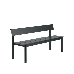 Linear Steel havebænk med ryglæn 170 cm fra Muuto