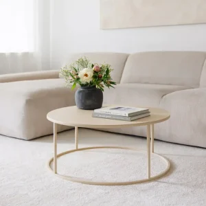 Vesina rundt metal sofabord - Cream