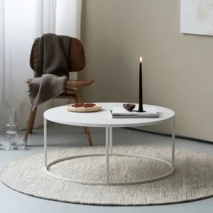 Vesina rundt metal sofabord - Hvid