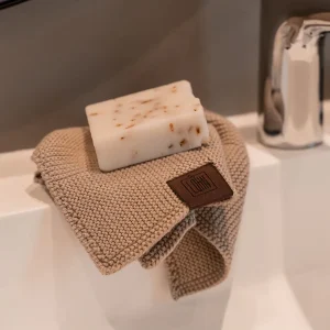 Strikket Klud - Øko GOTS Bomuld - Khaki