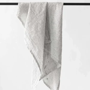 Viskestykke i Hør - Pinstripe